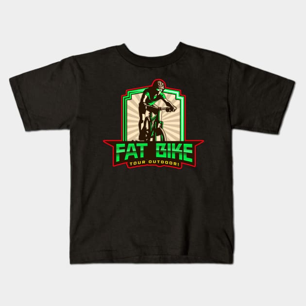 Fat Bike Tour Outdoor Kids T-Shirt by With Pedals